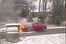 Pożar samochodu osobowego w Szalowej (TV)